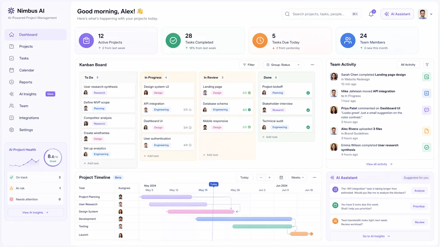 Project Management Dashboard