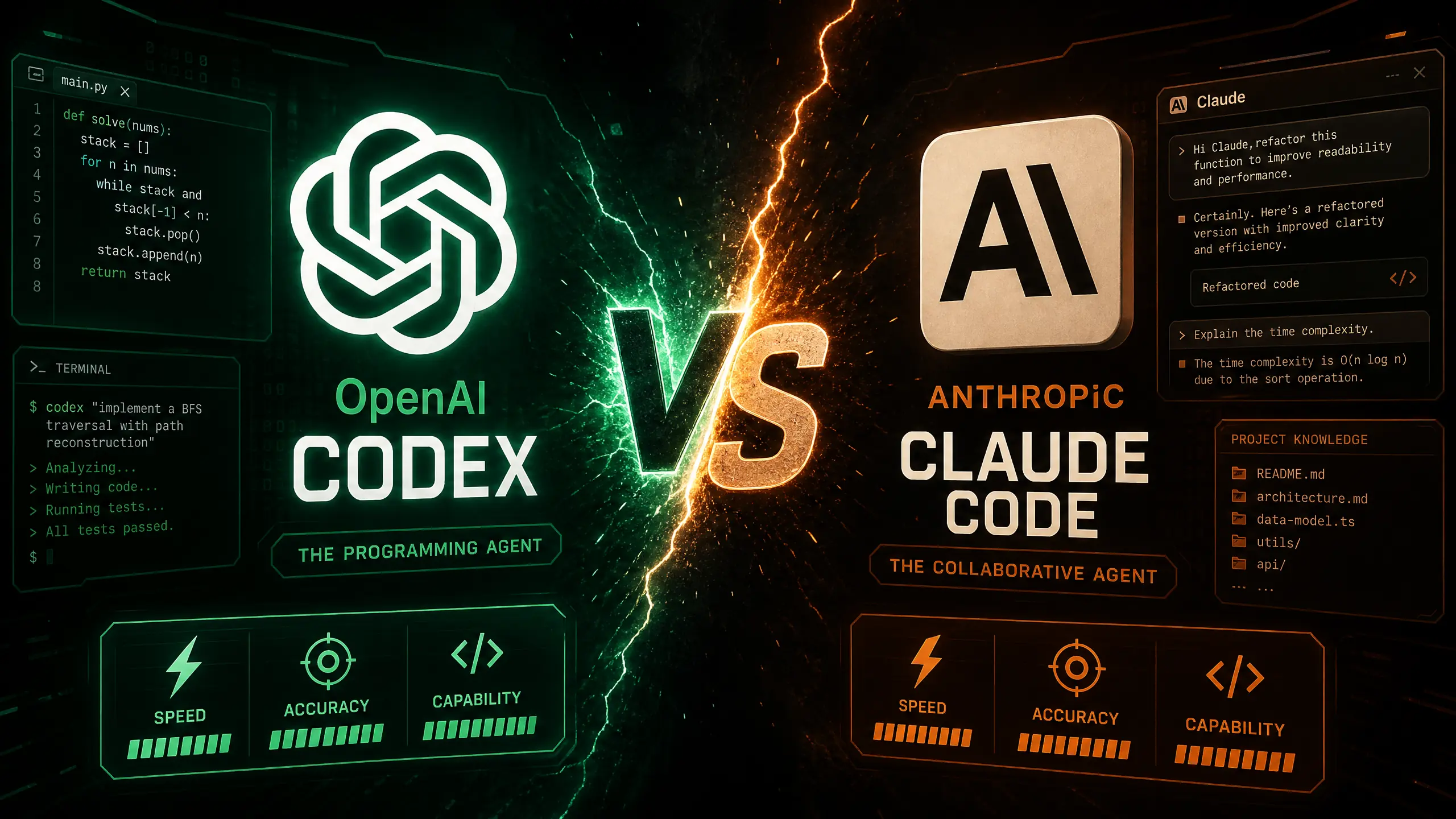 Conceptual Image for Codex vs Claude Code